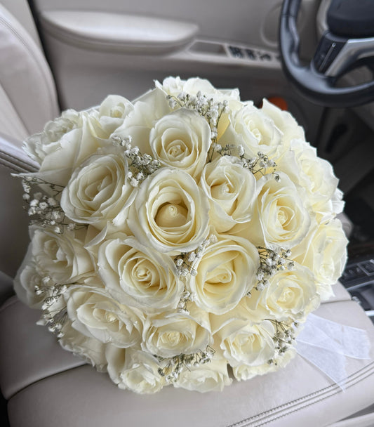 White rose bouquet